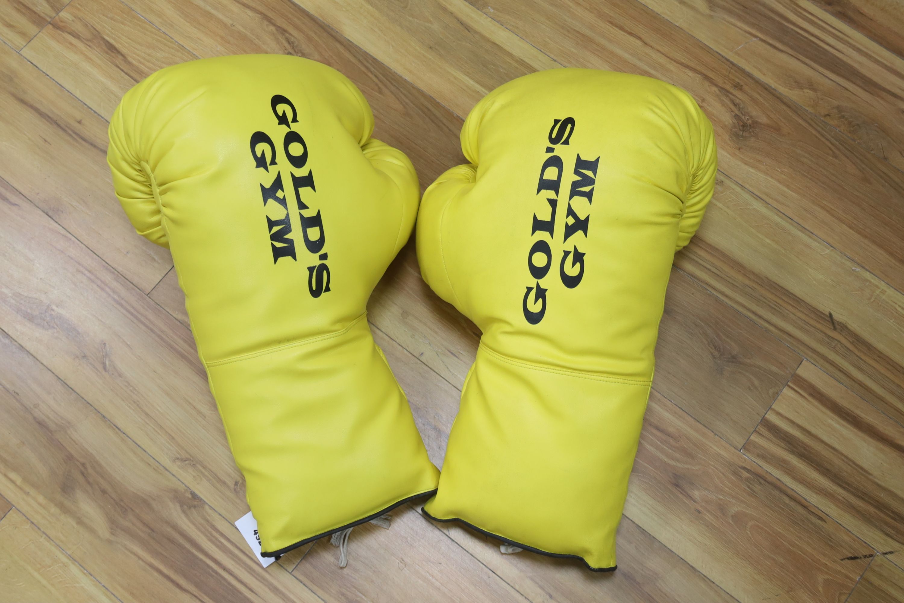 Golds Gym. A pair of oversized boxing gloves, length 58cm